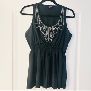 Forever 21 Beaded embellished sleeveless blouse Top NWOT